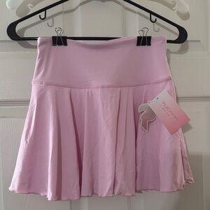 Tulipfit Pink Circle Skirt with Pleated Flare and Built in Shorts